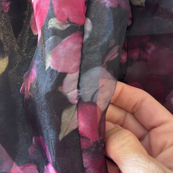 Regal Florals Black Floral Print Organza Tiered Maxi Dress - Picture 10 of 10